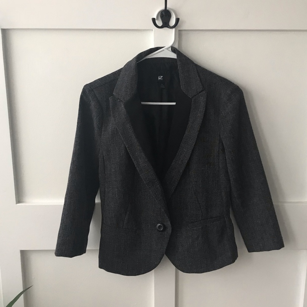 Gray one button blazer